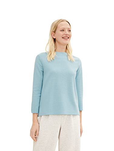 TOM TAILOR Damen 1034528 Sweatshirt mit Polo-Kragen, 30838 - Tourmaline, 3XL von TOM TAILOR