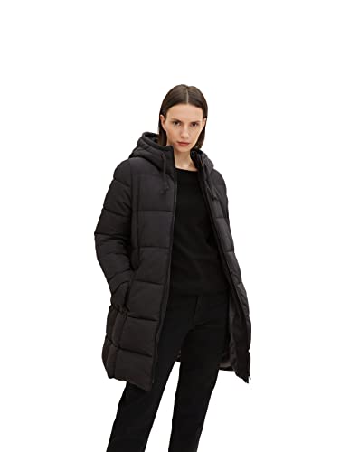 TOM TAILOR Damen 1034590 Puffer Wintermantel, 14482 - Deep Black, M von TOM TAILOR