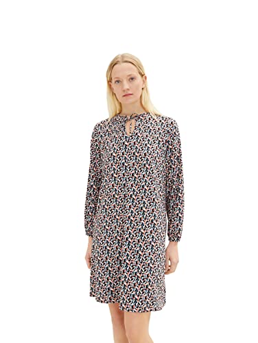 TOM TAILOR Damen 1034824 Kleid mit Raffdetail, 30719 - Small Abstract Shapes Design, 34 von TOM TAILOR