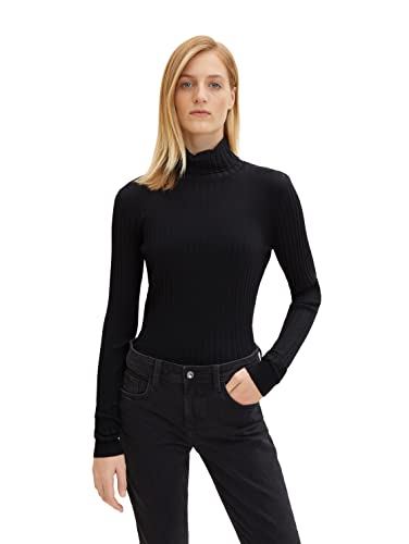 TOM TAILOR Damen 1035066 Pullover, 14482-Deep Black, M von TOM TAILOR