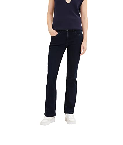 TOM TAILOR Damen 1035094 Alexa Bootcut Jeans, 10173-Dark Stone Blue Black Denim, 26W / 30L von TOM TAILOR