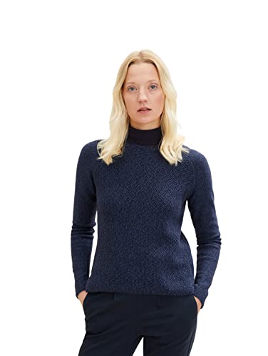 TOM TAILOR Damen 1035095 Pullover, 30025-Navy Midnight Blue, L von TOM TAILOR