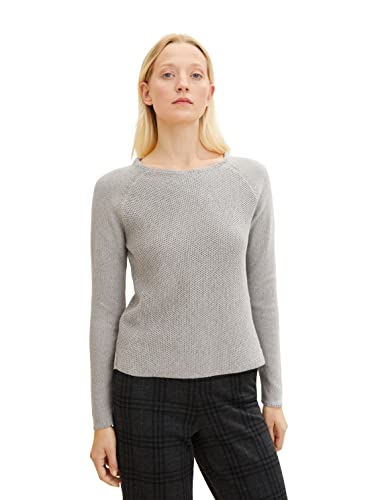 TOM TAILOR Damen 1035095 Pullover, 30282-Concrete Grey Melange, L von TOM TAILOR