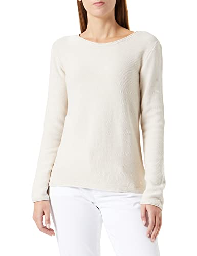 TOM TAILOR Damen 1035113 Pullover, 30265-Soft Buttercream Melange, 3XL von TOM TAILOR