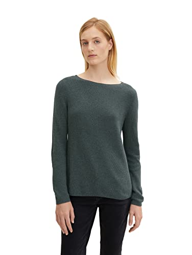 TOM TAILOR Damen 1035115 Pullover, 12363-Coal Grey Melange, XL von TOM TAILOR