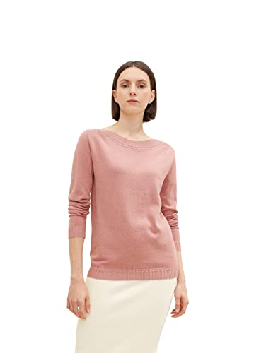 TOM TAILOR Damen 1035135 Pullover, 24560-Blush Rose Melange, XL von TOM TAILOR