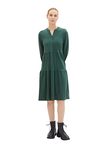 TOM TAILOR Damen 1035221 Kleid mit Volant, 18601 - Pineneedle Green, 40 von TOM TAILOR