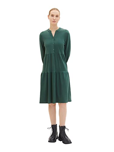 TOM TAILOR Damen 1035221 Kleid mit Volant, 18601 - Pineneedle Green, 42 von TOM TAILOR