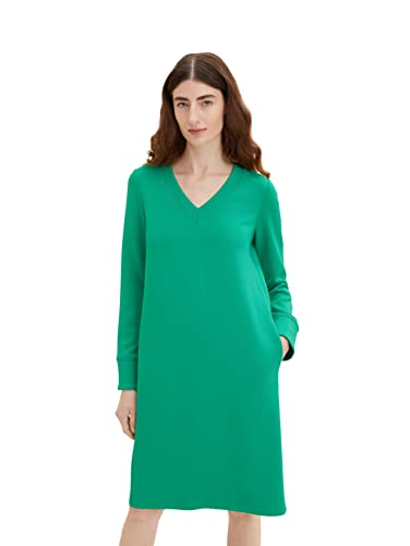 TOM TAILOR Damen 1035222 Basic Kleid, 31032 - Vivid Leaf Green, 40 von TOM TAILOR