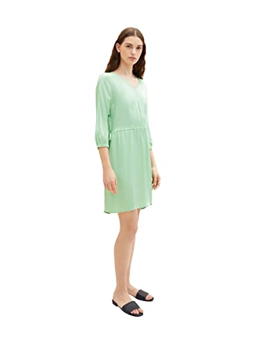 TOM TAILOR Damen 1035227 Kleid mit Bindedetail, 31034 - Okra Green, 44 von TOM TAILOR