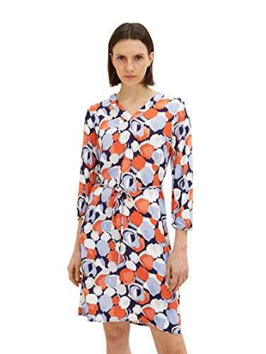 TOM TAILOR Damen 1035231 Kleid mit Muster, 31116 - Navy Flower Design, 38 von TOM TAILOR