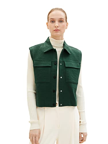 TOM TAILOR Damen 1035277 Blazer Weste, 18601 - Pineneedle Green, XXL TOM TAILOR Damen 1035277 Blazer Weste, 18601 - Pineneedle Green, XXL von TOM TAILOR