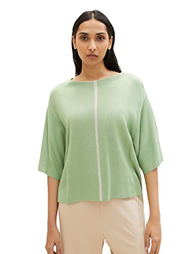 TOM TAILOR Damen 1035299 Pullover mit kurzem Arm, 31034 - Okra Green, M von TOM TAILOR