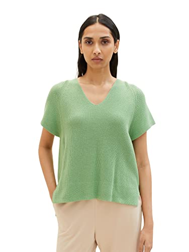 TOM TAILOR Damen 1035304 Pullover mit Kapuze, 31034 - Okra Green, L von TOM TAILOR