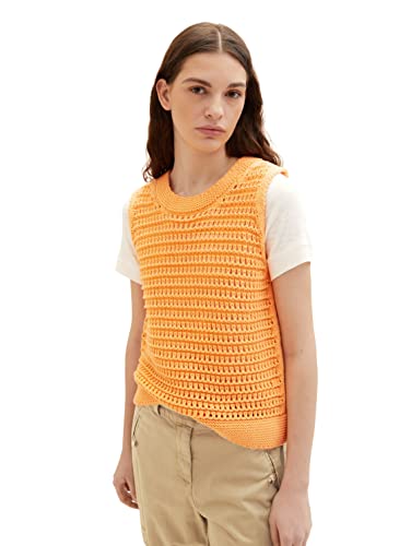 TOM TAILOR Damen 1035307 Pullunder, 29751 - Bright Mango Orange, XL von TOM TAILOR