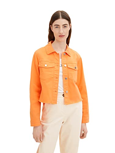 TOM TAILOR Damen 1035325 Basic Jeansjacke, 29751 - Bright Mango Orange, XXL von TOM TAILOR