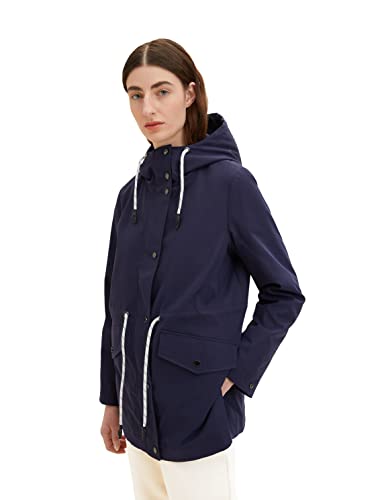 TOM TAILOR Damen 1035332 Parka Jacke mit Kapuze, 11331 - Atlantic Ocean Blue, L von TOM TAILOR