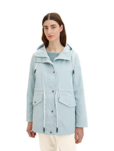 TOM TAILOR Damen 1035332 Parka Jacke mit Kapuze, 30463 - Dusty Mint Blue, 3XL von TOM TAILOR