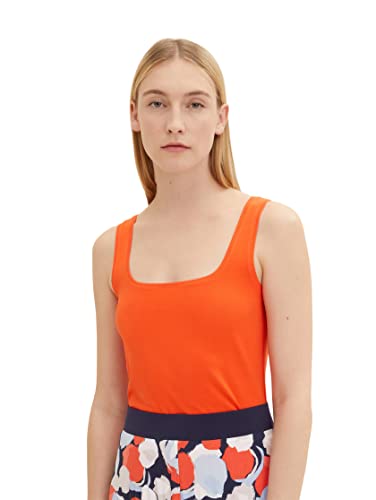 TOM TAILOR Damen 1035393 Basic Top, 15612 - Fever Red, L von TOM TAILOR