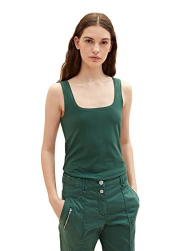 TOM TAILOR Damen 1035393 Basic Top, 18601 - Pineneedle Green, XXS von TOM TAILOR