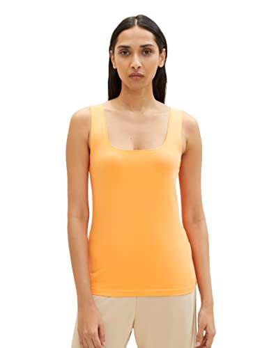 TOM TAILOR Damen 1035393 Basic Top, 29751 - Bright Mango Orange, XXS von TOM TAILOR