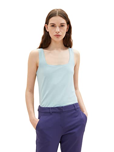 TOM TAILOR Damen 1035393 Basic Top, 30463 - Dusty Mint Blue, XXS von TOM TAILOR