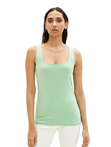 TOM TAILOR Damen 1035393 Basic Top, 31034 - Okra Green, XXS von TOM TAILOR