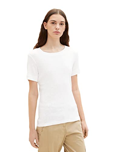 TOM TAILOR Damen 1035475 Basic T-Shirt, 10315 - Whisper White, M von TOM TAILOR