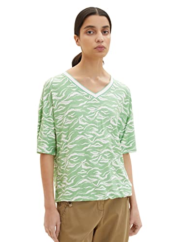 TOM TAILOR Damen Loose Fit T-Shirt mit elastischem Saum & Schleifen-Detail von TOM TAILOR