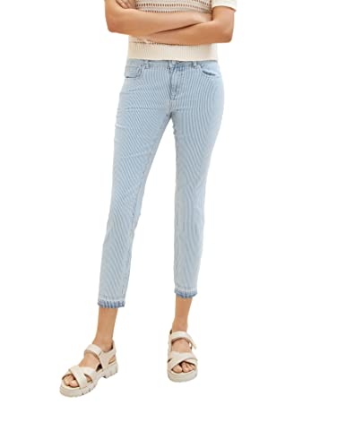 TOM TAILOR Damen 1035534 Alexa Slim Jeans, 31327 - Denim Offwhite Stripe, 31W / 28L von TOM TAILOR