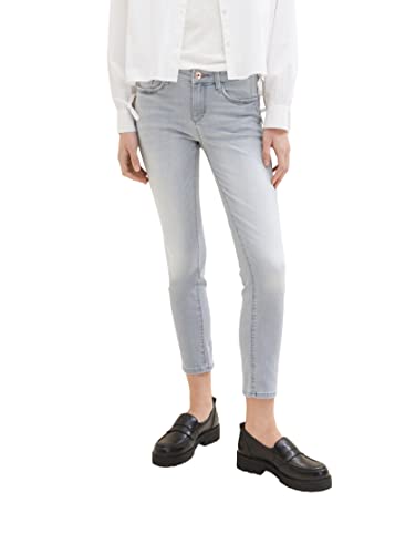 TOM TAILOR Damen 1035536 Alexa Slim Jeans, 10217 - Used Bleached Grey Denim, 25W / 28L von TOM TAILOR