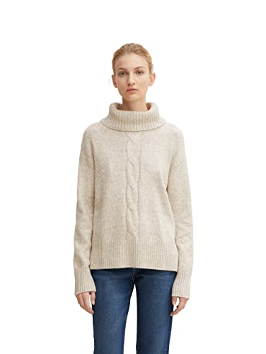 TOM TAILOR Damen 1035707 Pullover, 28225-Cold Beige Melange, 3XL von TOM TAILOR