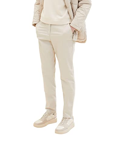 TOM TAILOR Damen 1035793 Chino Slim Fit Hose, 12365 - Dusty Beige, 32W / 32L von TOM TAILOR