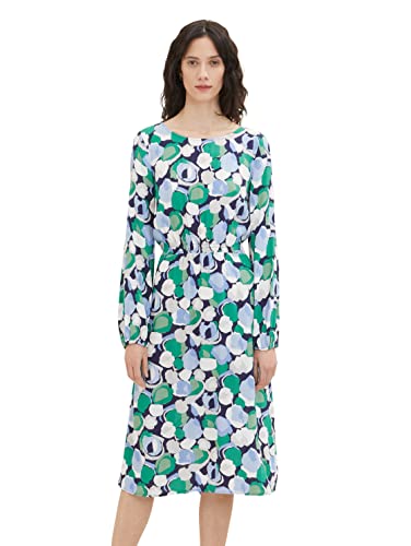 TOM TAILOR Damen 1035861 Kleid mit Muster, 31572 - Green Flower Design, 34 von TOM TAILOR