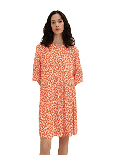 TOM TAILOR Damen 1035862 Kleid mit Muster & Knopfleiste, 31119 - Red Floral Design, 42 von TOM TAILOR