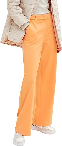 TOM TAILOR Damen 1035890 Lea Straight Fit Hose, 29751 - Bright Mango Orange, 34W / 30L von TOM TAILOR