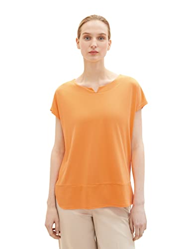 TOM TAILOR Damen T-Shirt aus Viskose im Blusen-Style von TOM TAILOR