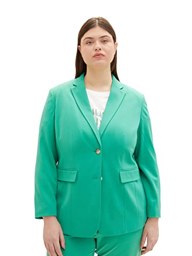 TOM TAILOR Damen 1035961 Plussize Basic Blazer, 31032 - Vivid Leaf Green, 44 Große Größen von TOM TAILOR