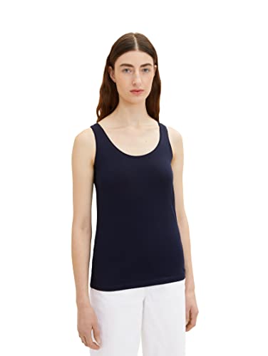 TOM TAILOR Damen 1036260 Basic Top, 10668 - Sky Captain Blue, XXS von TOM TAILOR