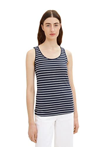 TOM TAILOR Damen 1036260 Basic Top, 12502 - Stripe Blue, XS TOM TAILOR Damen 1036260 Basic Top, 12502 - Stripe Blue, XS von TOM TAILOR