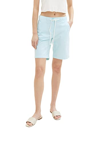 TOM TAILOR Damen 1036631 Bermuda Shorts, 32179 - Teal Offwhite Stripe, 32 von TOM TAILOR