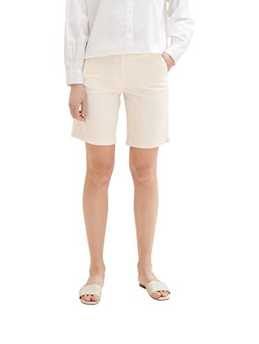 TOM TAILOR Damen 1036631 Bermuda Shorts, 32180 - Fawn Beige Offwhite Stripe, 38 von TOM TAILOR