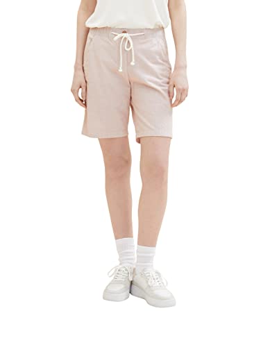 TOM TAILOR Damen 1036631 Bermuda Shorts, 32181 - Terracotta Offwhite Stripe, 32 von TOM TAILOR