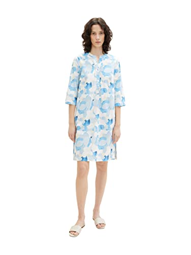 TOM TAILOR Damen 1036650 Kleid, 32135 - Blue Shapes Design, 42 von TOM TAILOR