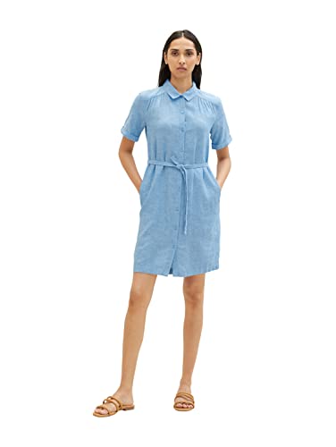TOM TAILOR Damen 1036654 Kleid, 21184 - Soft Cloud Blue, 38 von TOM TAILOR