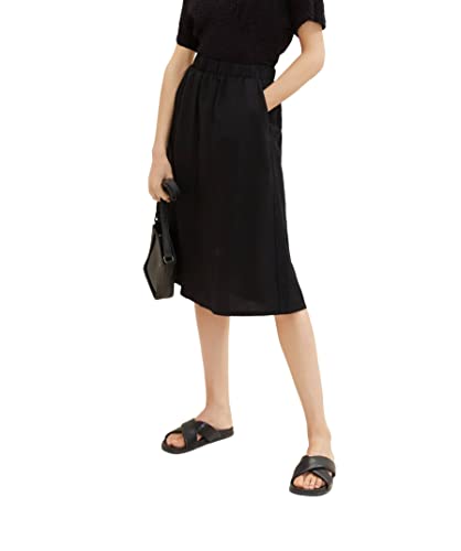 TOM TAILOR Damen 1036678 Leinen Rock, 14482-Deep Black, 36 von TOM TAILOR