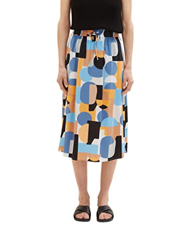 TOM TAILOR Damen 1036680 Midi Rock, 31817 - Abstract Retro Shapes Design, 36 von TOM TAILOR