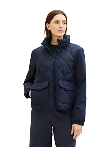 TOM TAILOR Damen 1036718 Steppjacke mit Stehkragen & Taschen, 10668-sky Captain Blue, M von TOM TAILOR