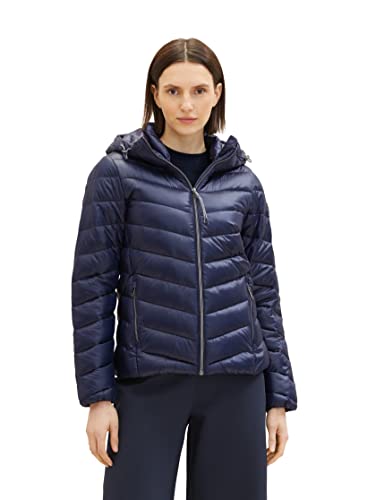 TOM TAILOR Damen 1036719 Lightweight Steppjacke mit Kapuze, 10668-sky Captain Blue, L von TOM TAILOR