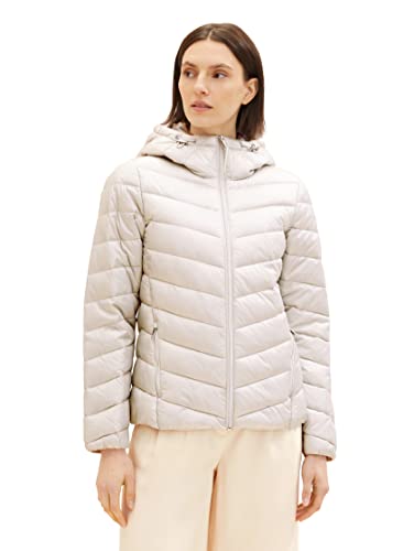 TOM TAILOR Damen 1036719 Lightweight Steppjacke mit Kapuze, 16339-clouds Grey, L von TOM TAILOR